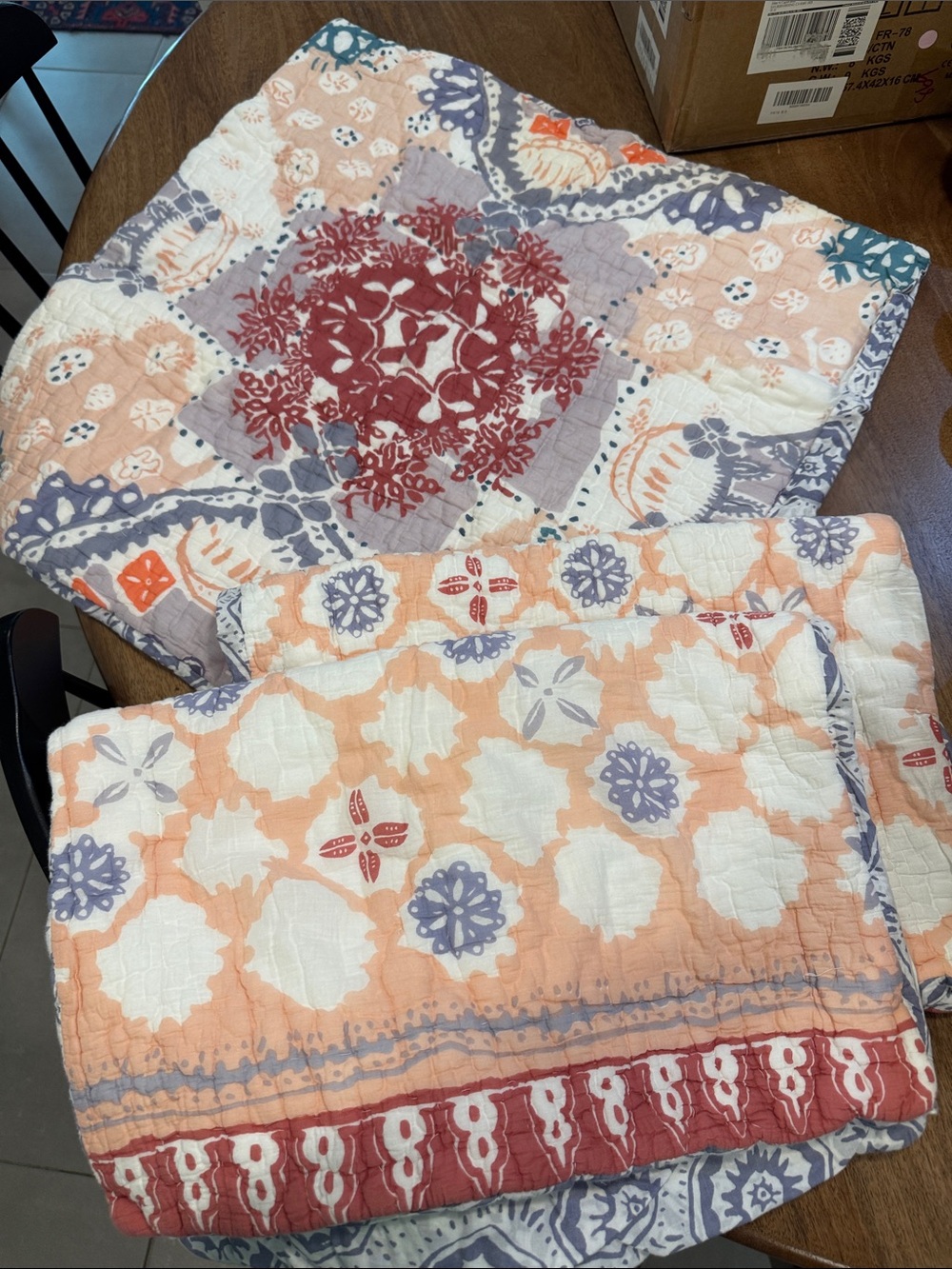 Anthropologie Laterza Quilted Shams - 1x Euro, 2x Standard